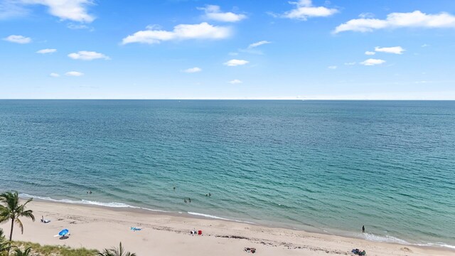 property view of water featuring a view of the beach