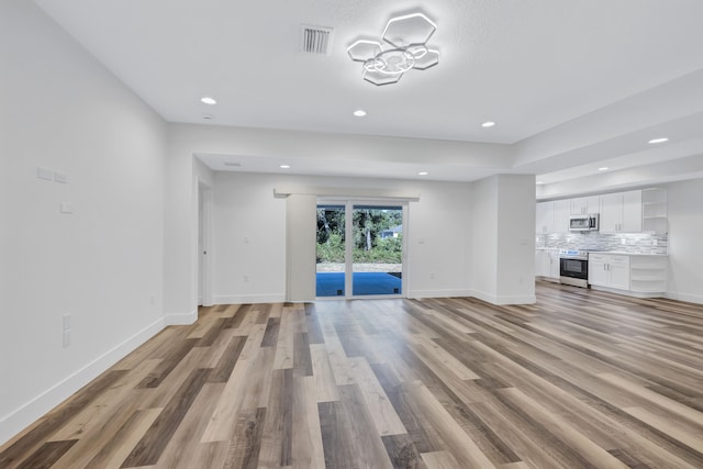 unfurnished living room featuring hardwood / wood-style floors