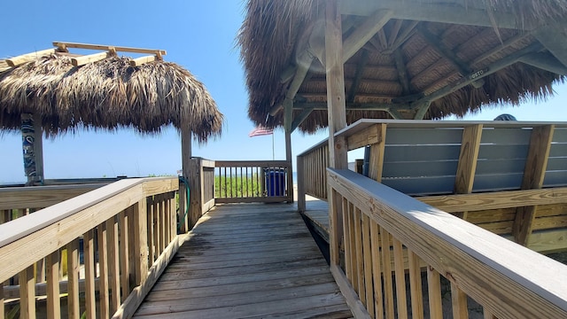 deck featuring a gazebo