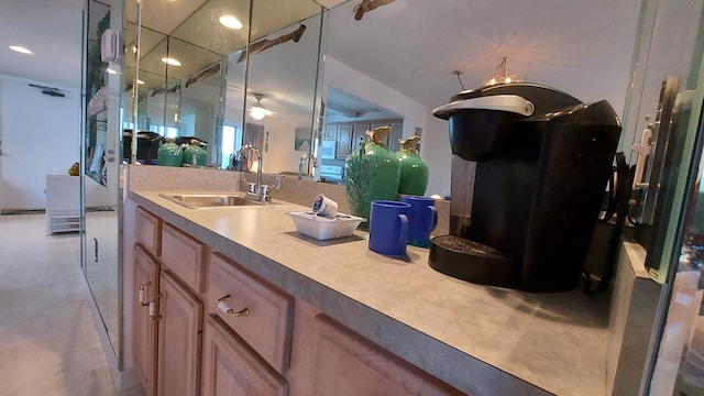 bathroom featuring concrete floors and vanity