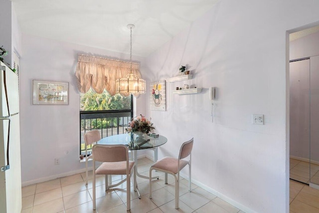 view of tiled dining area