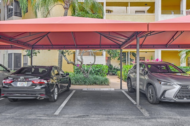 view of car parking with a carport