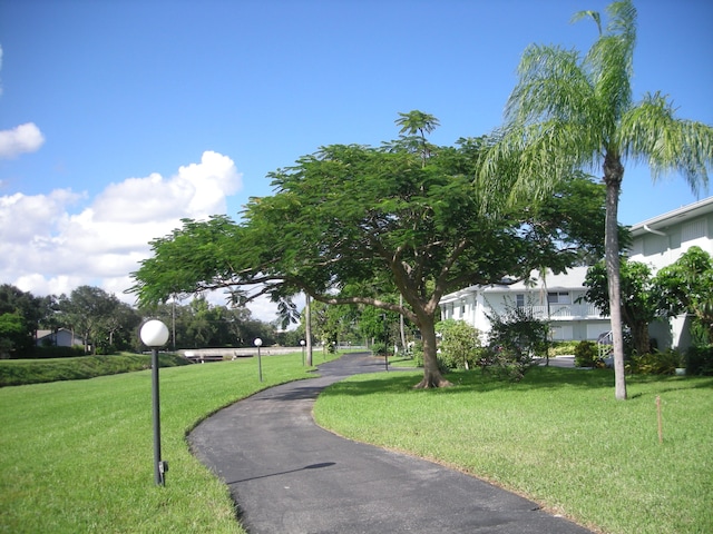 view of home's community featuring a lawn