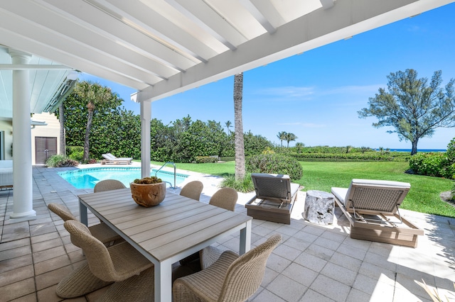 view of terrace featuring an outdoor living space