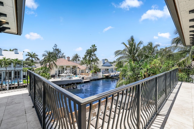 balcony with a water view