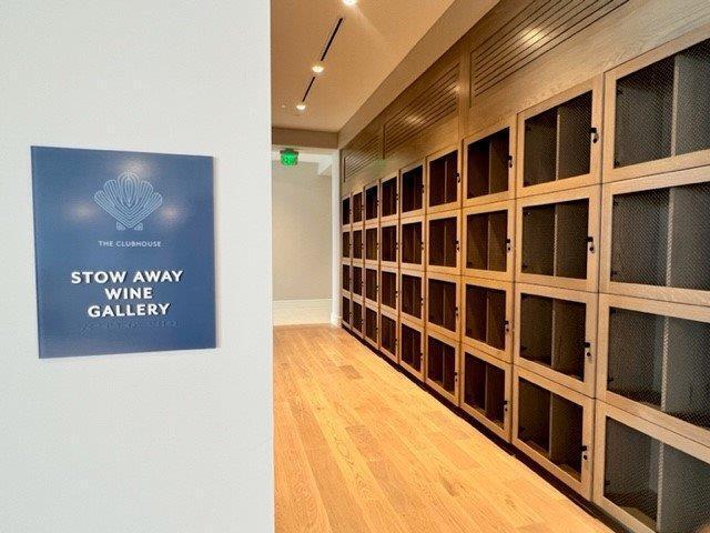 wine area with hardwood / wood-style floors