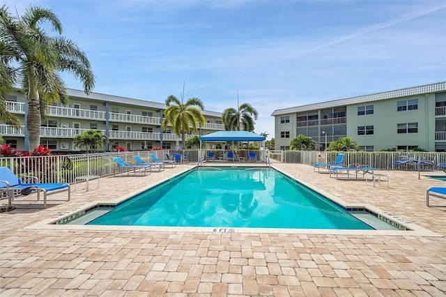 view of pool featuring a patio area