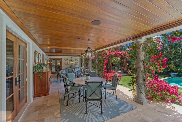 view of patio with french doors