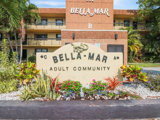 view of community sign