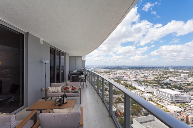 balcony featuring an outdoor living space