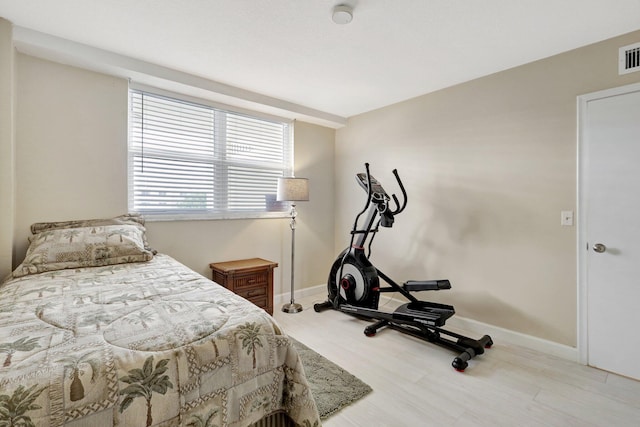 bedroom featuring light hardwood / wood-style floors