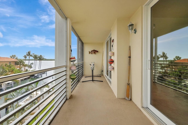 balcony with a water view