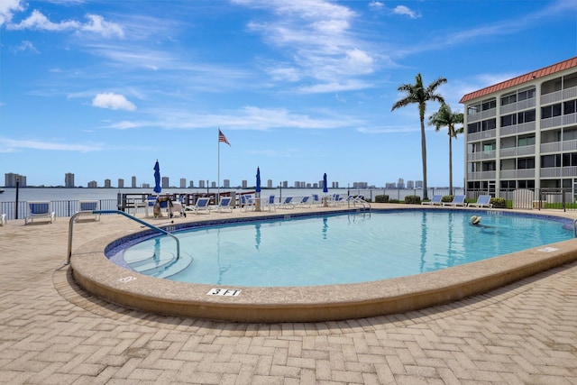 view of pool with a patio area