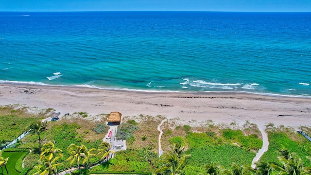 view of water feature with a view of the beach