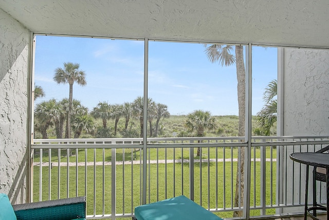 view of unfurnished sunroom