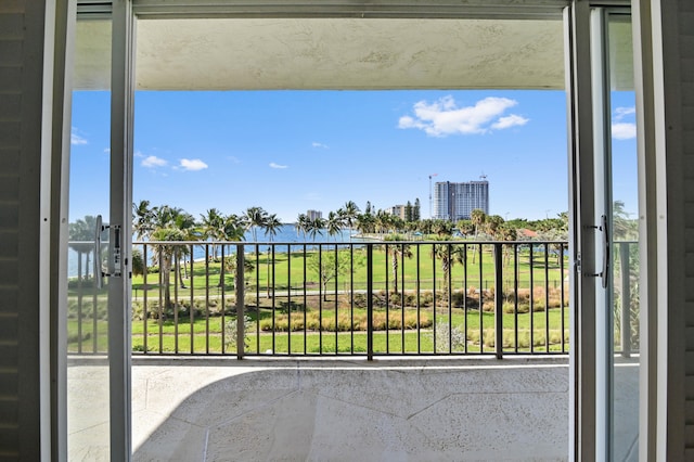 balcony with a water view