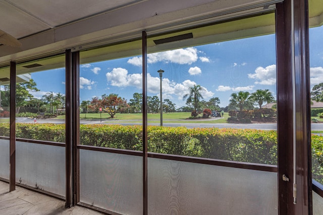 view of unfurnished sunroom