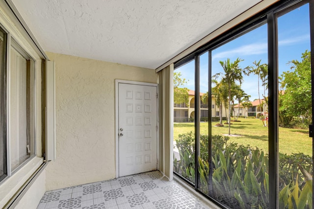 view of unfurnished sunroom