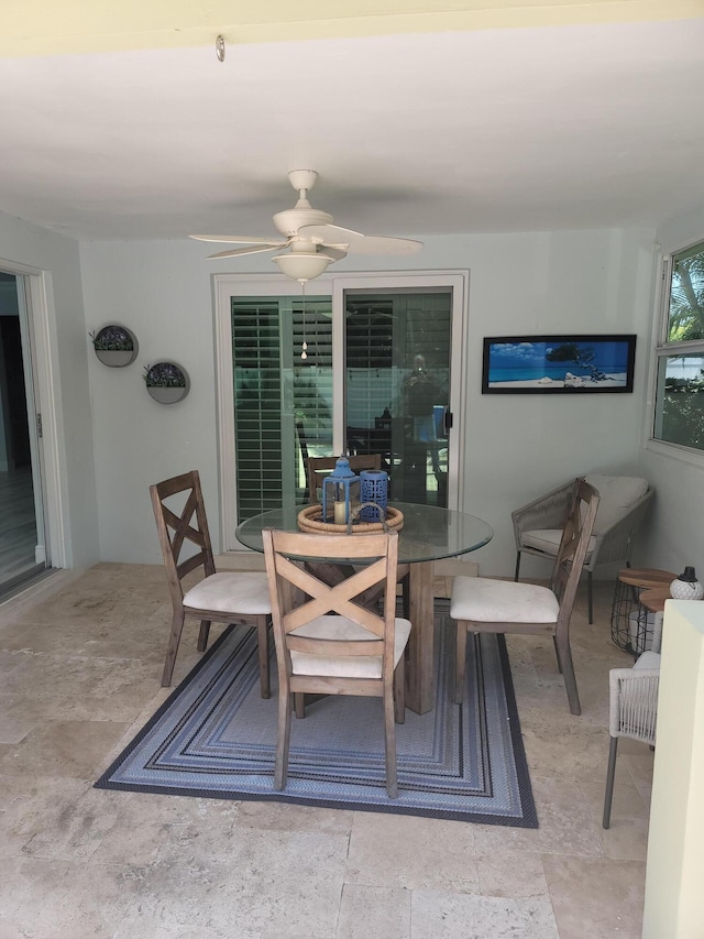 view of patio / terrace with ceiling fan