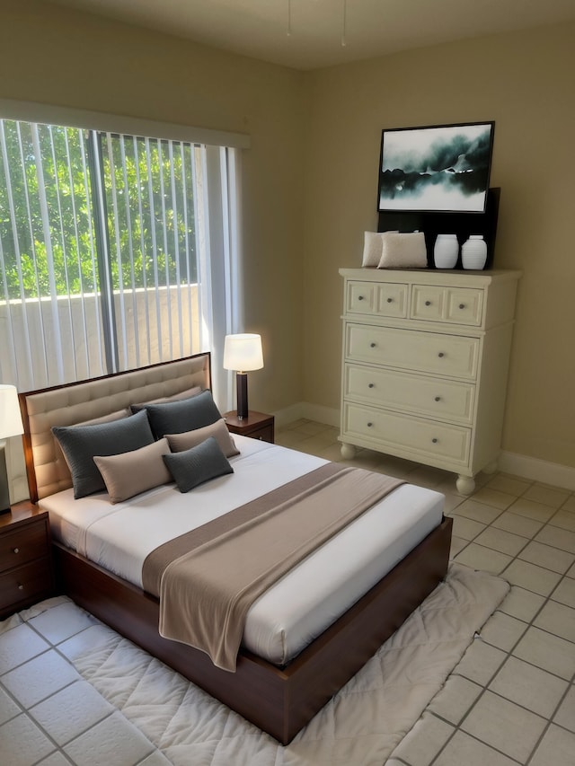 view of tiled bedroom