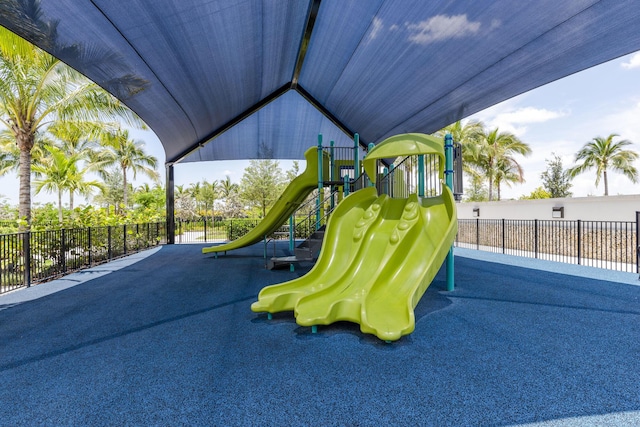 community play area featuring fence