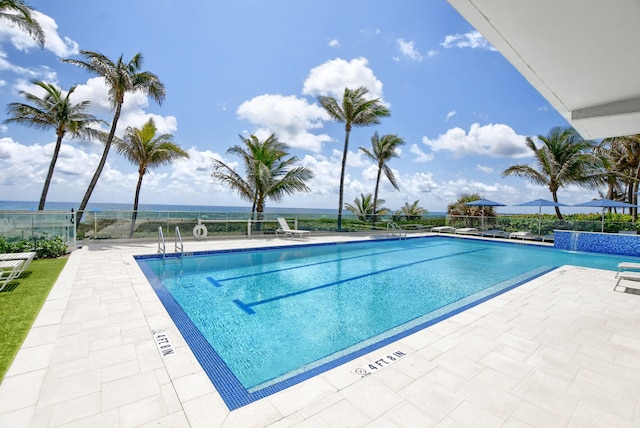 view of pool with a patio area