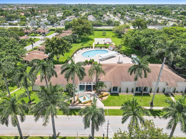 aerial view featuring a residential view