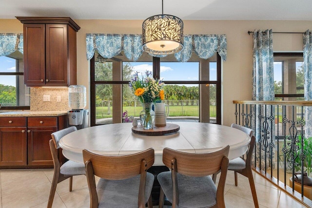 view of tiled dining area