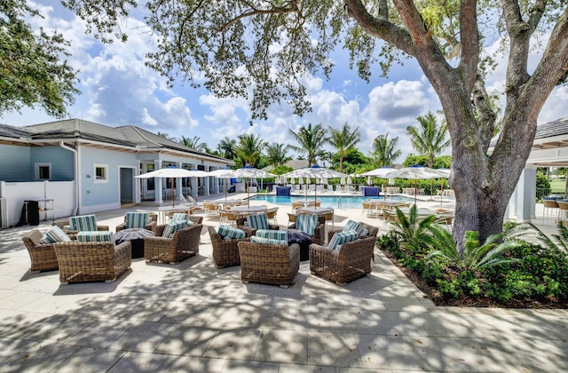 view of patio / terrace featuring an outdoor living space