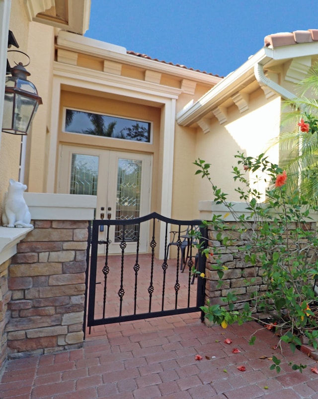 entrance to property with french doors