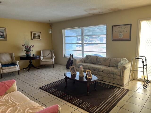 view of tiled living room