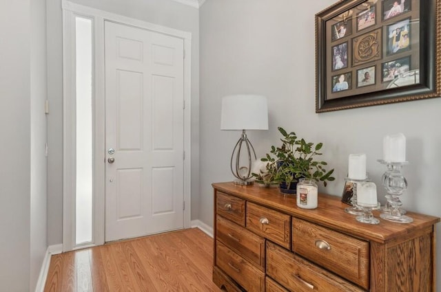 foyer entrance featuring light hardwood / wood-style flooring