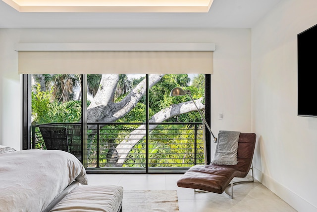 bedroom featuring tile floors