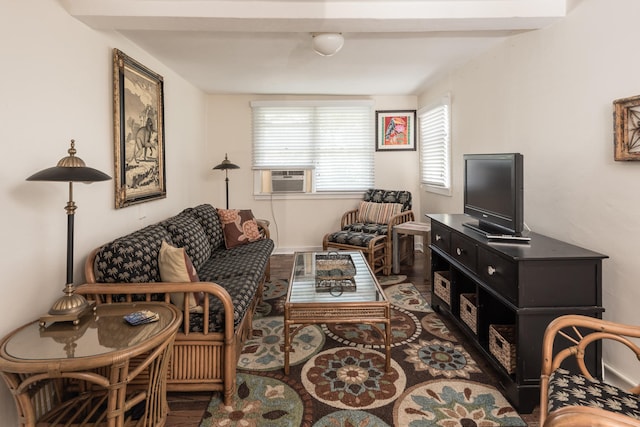 living room featuring hardwood / wood-style flooring