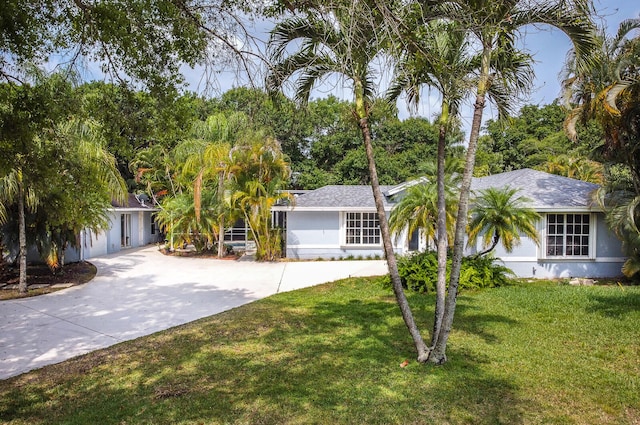 ranch-style house with a front yard