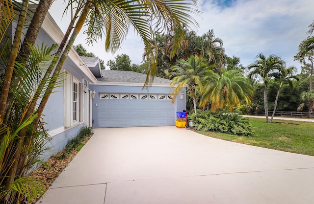 view of front of home with a garage