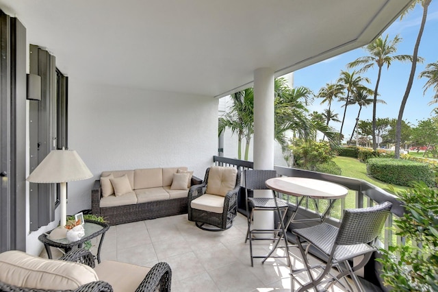 view of patio featuring an outdoor hangout area