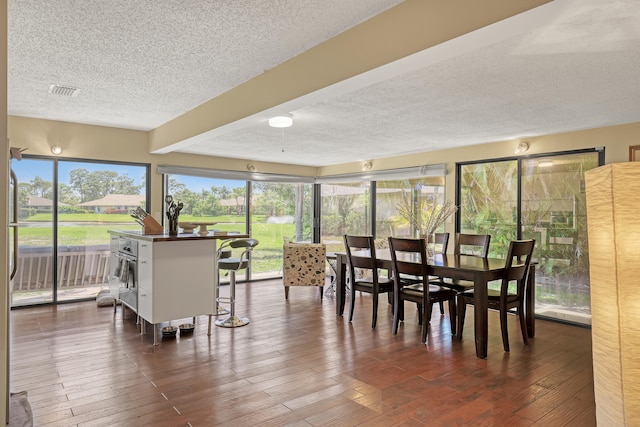 sunroom with beamed ceiling