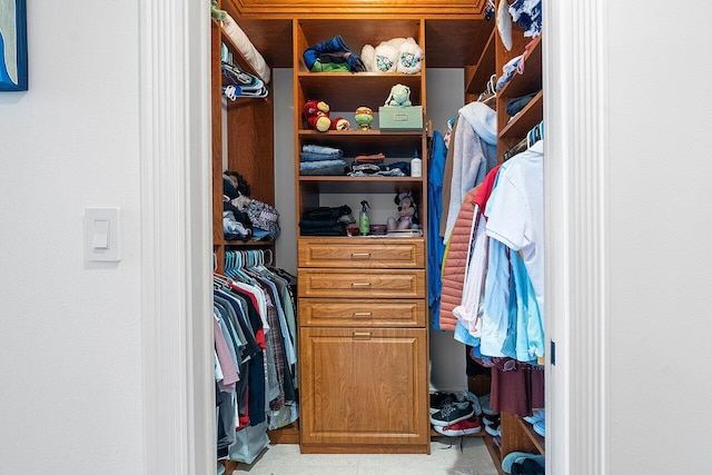 view of walk in closet