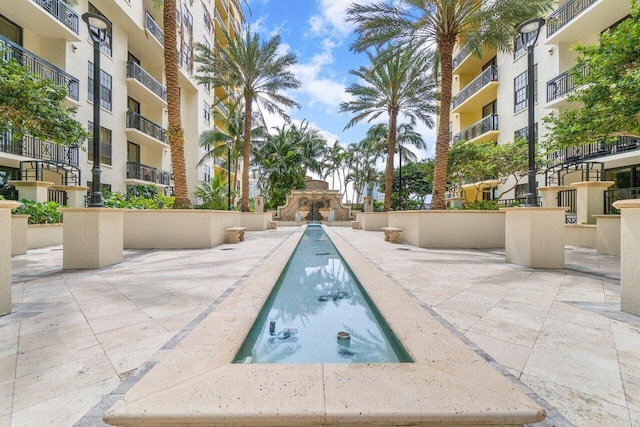 view of pool featuring a patio