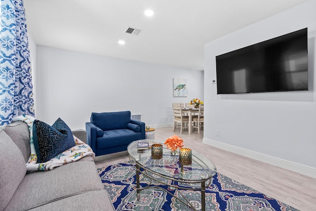 living room featuring hardwood / wood-style flooring