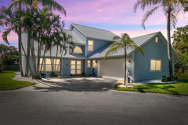 view of front facade with a garage