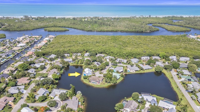 9029 SE Breeze Way, Hobe Sound, FL 33455 - bird's eye view featuring a water view and a residential view