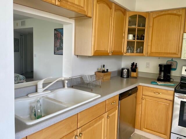 kitchen with stainless steel appliances and sink