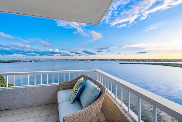 balcony with a water view