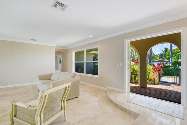 entryway with ornamental molding