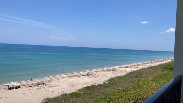 view of water feature with a view of the beach