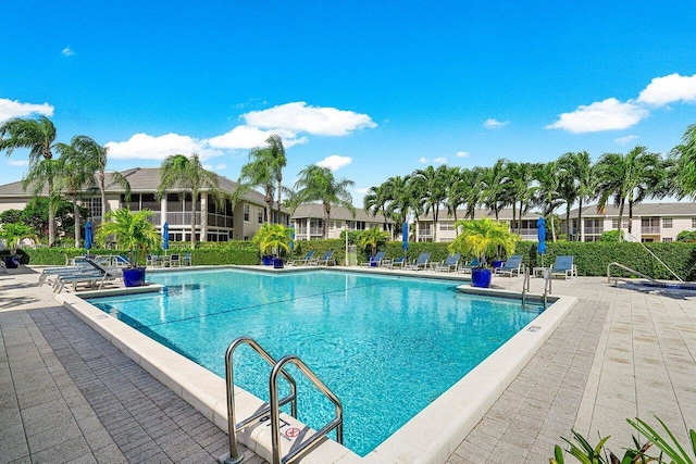 view of pool featuring a patio