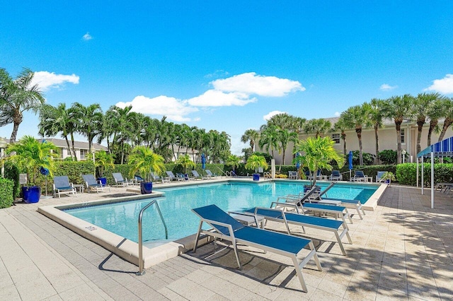 view of pool with a patio area