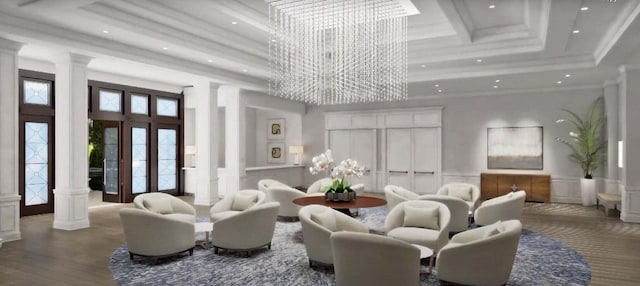 5166 Lake Catalina Dr Unit C, Boca Raton, FL 33496 - lobby featuring a decorative wall, a towering ceiling, and recessed lighting